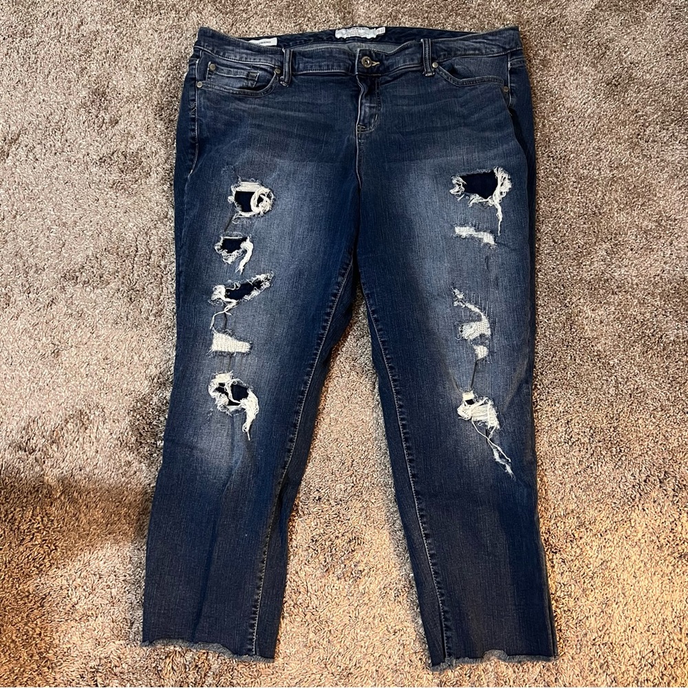 Torrid Distressed Boyfriend Jeans, with Raw Hem - Size 22